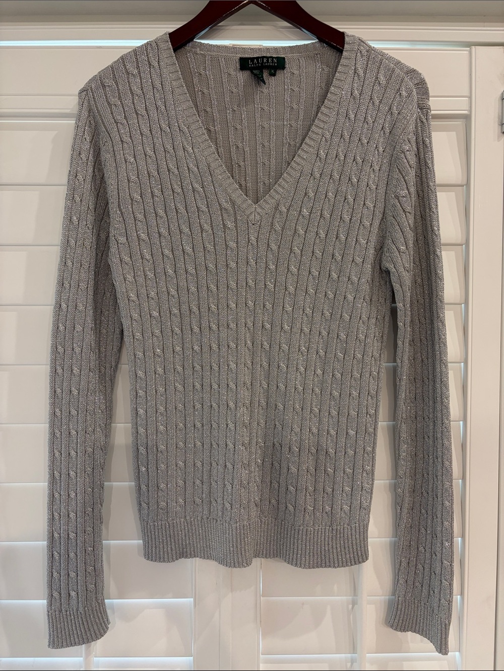 Lauren Ralph Lauren Metallic V-Neck Sweater